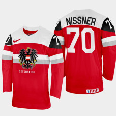 Benjamin Nissner 2022 IIHF World Championship Austria Hockey Jersey Red #70 Uniform