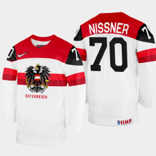 Benjamin Nissner 2022 IIHF World Championship Austria Hockey Jersey White #70 Uniform