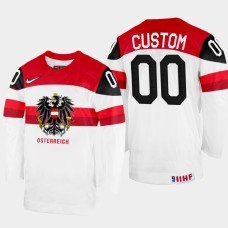 Custom 2022 IIHF World Championship Austria Hockey Jersey White #00 Uniform