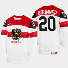 Nico Brunner 2022 IIHF World Championship Austria Hockey Jersey White #20 Uniform