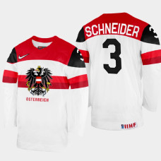 Peter Schneider 2022 IIHF World Championship Austria Hockey Jersey White #3 Uniform