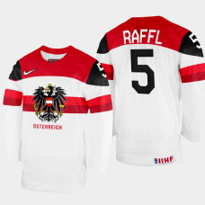 Thomas Raffl 2022 IIHF World Championship Austria Hockey Jersey White #5 Uniform