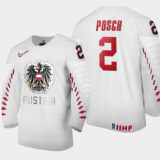 Men Austria Team Bernhard Posch #2 2021 IIHF World Junior Championship Home White Jersey