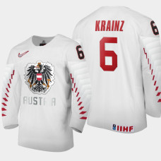 Men Austria Team Clemens Krainz #6 2021 IIHF World Junior Championship Home White Jersey