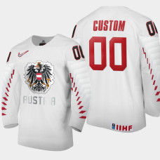 Men Austria Team Custom #00 2021 IIHF World Junior Championship Home White Jersey