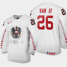 Men Austria Team Finn van Ee #26 2021 IIHF World Junior Championship Home White Jersey