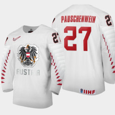 Men Austria Team Julian Pauschenwein #27 2021 IIHF World Junior Championship Home White Jersey