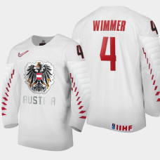 Men Austria Team Philipp Wimmer #4 2021 IIHF World Junior Championship Home White Jersey