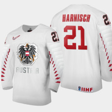 Men Austria Team Tim Harnisch #21 2021 IIHF World Junior Championship Home White Jersey