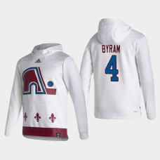 Men's Colorado Avalanche Bowen Byram #4 2021 Reverse Retro Authentic Pullover Special Edition White Hoodie