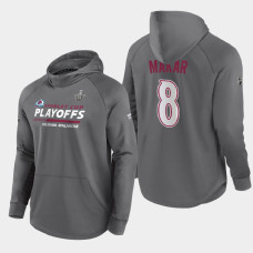 Men's Colorado Avalanche Cale Makar #8 2021 Stanley Cup Playoffs Authentic Pro Gray Hoody