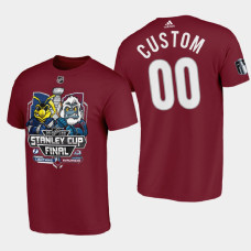 Colorado Avalanche Custom 2022 Stanley Cup Final Matchup #00 Tee Mascot Burgundy