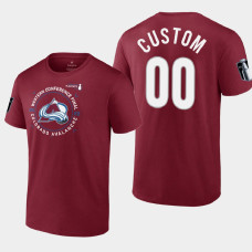 Custom Colorado Avalanche 2022 Stanley Cup Playoffs Burgundy Western Finals Tee #00