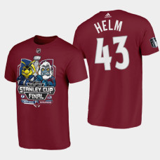 Colorado Avalanche Darren Helm 2022 Stanley Cup Final Matchup #43 Tee Mascot Burgundy