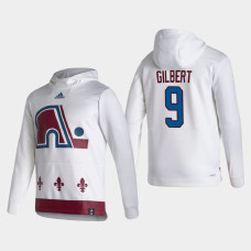 Men's Colorado Avalanche Dennis Gilbert #9 2021 Reverse Retro Authentic Pullover Special Edition White Hoodie