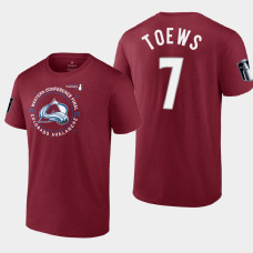 Devon Toews Colorado Avalanche 2022 Stanley Cup Playoffs Burgundy Western Finals Tee #7