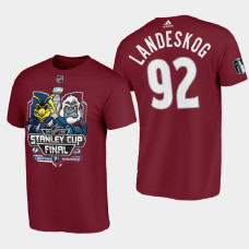 Colorado Avalanche Gabriel Landeskog 2022 Stanley Cup Final Matchup #92 Tee Mascot Burgundy