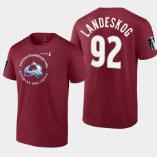 Gabriel Landeskog Colorado Avalanche 2022 Stanley Cup Playoffs Burgundy Western Finals Tee #92