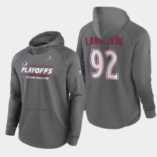 Men's Colorado Avalanche Gabriel Landeskog #92 2021 Stanley Cup Playoffs Authentic Pro Gray Hoody