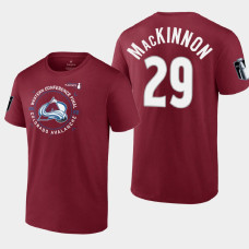 Nathan MacKinnon Colorado Avalanche 2022 Stanley Cup Playoffs Burgundy Western Finals Tee #29