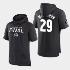 Colorado Avalanche Nathan MacKinnon 2022 Stanley Cup Finals #29 Charcoal Hoodie Short Sleeve