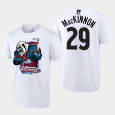 Nathan MacKinnon Colorado Avalanche 2022 Central Division Champs White Mascot Tee #29