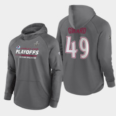 Men's Colorado Avalanche Sam Girard #49 2021 Stanley Cup Playoffs Authentic Pro Gray Hoody