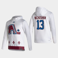 Men's Colorado Avalanche Valeri Nichushkin #13 2021 Reverse Retro Authentic Pullover Special Edition White Hoodie