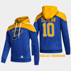 St. Louis Blues #10 Brayden Schenn 2022-23 Stylish Blue Hoodie AEROREADY Pullover