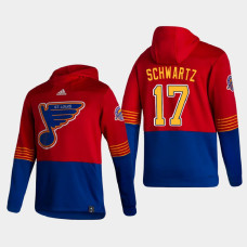 Men's St. Louis Blues Jaden Schwartz #17 2021 Reverse Retro Authentic Pullover Special Edition Red Hoodie