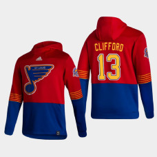 Men's St. Louis Blues Kyle Clifford #13 2021 Reverse Retro Authentic Pullover Special Edition Red Hoodie