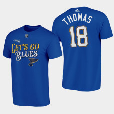 St. Louis Blues Robert Thomas 2022 Stanley Cup Playoffs #18 Tee Lets Go Blue