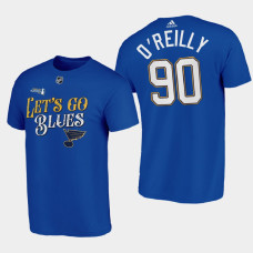 St. Louis Blues Ryan O'Reilly 2022 Stanley Cup Playoffs #90 Tee Lets Go Blue