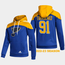 St. Louis Blues #91 Vladimir Tarasenko 2022-23 Stylish Blue Hoodie AEROREADY Pullover