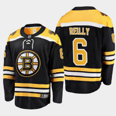 Men's Boston Bruins Mike Reilly #6 Home 2021 Black Jersey