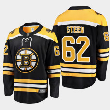 Men's Boston Bruins Oskar Steen #62 Home 2021 Black Jersey