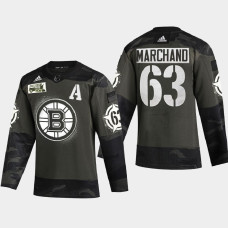 Men's Boston Bruins Brad Marchand #63 2021 Military Appreciation Night Camo Jersey