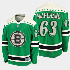 Men's Boston Bruins Brad Marchand #63 2021 St. Patrick's Day Green Jersey