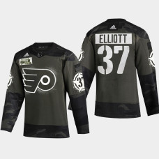 Men's Philadelphia Flyers Brian Elliott #37 2021 Military Appreciation Night Camo Jersey