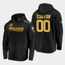 Men's Boston Bruins Custom #00 2021 Lake Tahoe Outdoor Games Locker Room Black Hoodie