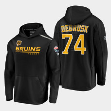 Men's Boston Bruins Jake Debrusk #74 2021 Lake Tahoe Outdoor Games Locker Room Black Hoodie