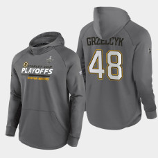 Men's Boston Bruins Matt Grzelcyk #48 2021 Stanley Cup Playoffs Authentic Pro Gray Hoody