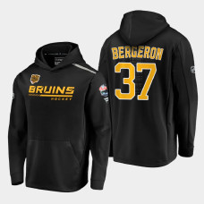 Men's Boston Bruins Patrice Bergeron #37 2021 Lake Tahoe Outdoor Games Locker Room Black Hoodie