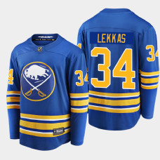 Men's Buffalo Sabres Stefanos Lekkas #34 Home 2021 Royal Jersey