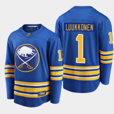 Men's Buffalo Sabres Ukko-Pekka Luukkonen #1 Home 2021 Royal Jersey