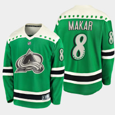 Men's Colorado Avalanche Cale Makar #8 2021 St. Patrick's Day Green Jersey