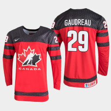 Men's Canada Benjamin Gaudreau #29 2021 IIHF U18 World Championship Red Jersey