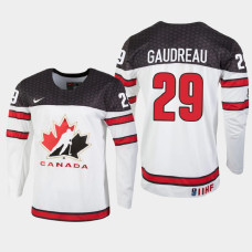 Men's Canada Benjamin Gaudreau #29 2021 IIHF U18 World Championship White Jersey