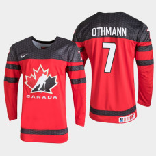 Men's Canada Brennan Othmann #7 2021 IIHF U18 World Championship Red Jersey