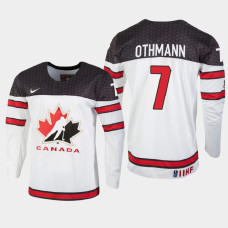 Men's Canada Brennan Othmann #7 2021 IIHF U18 World Championship White Jersey